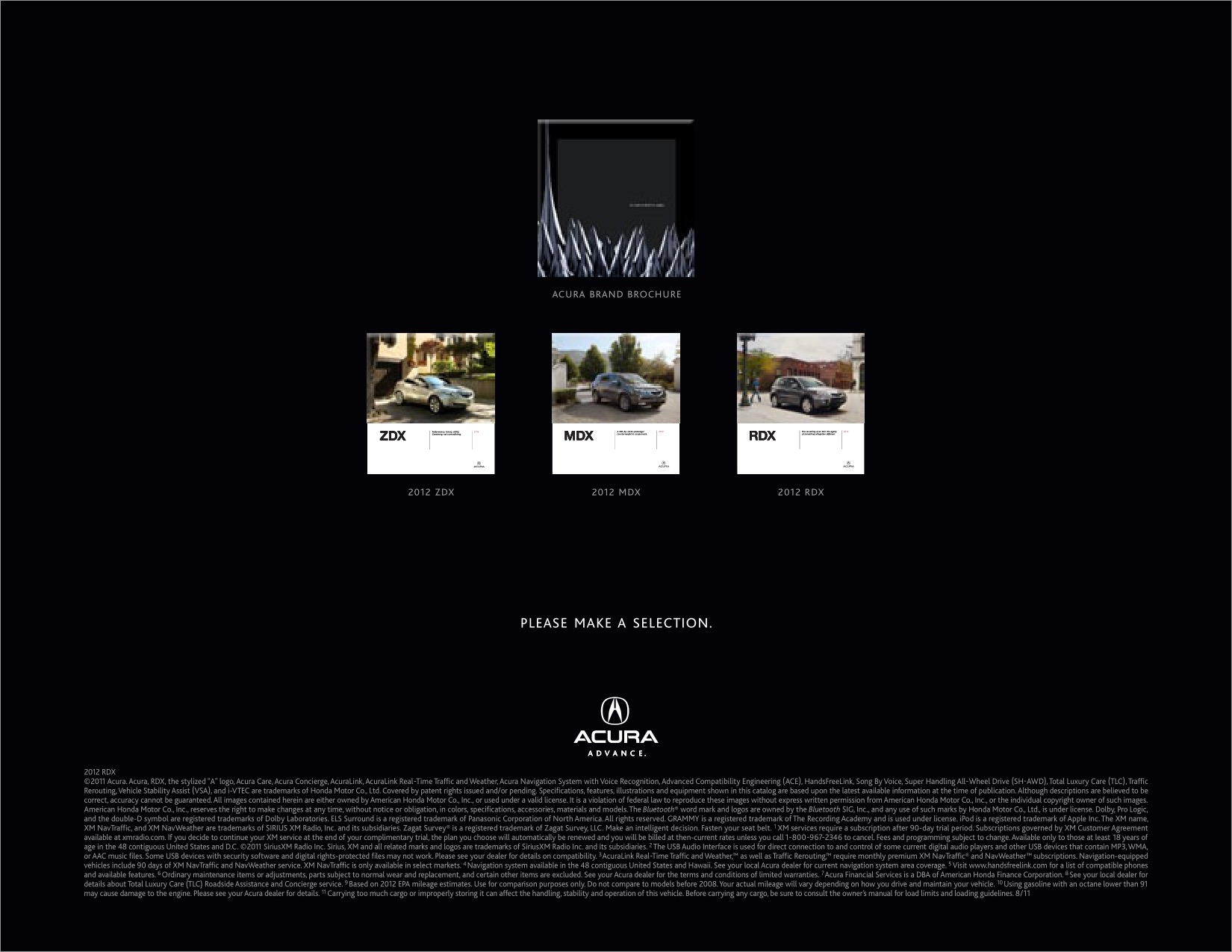 2012 Acura ZDX MDX RDX Brochure Page 40